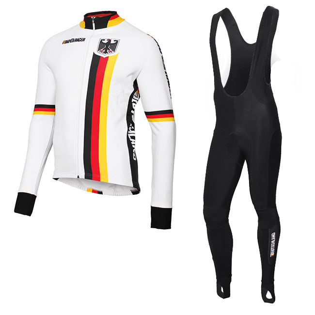 2018 Maillot Belgica Tirantes Mangas Largas Blanco